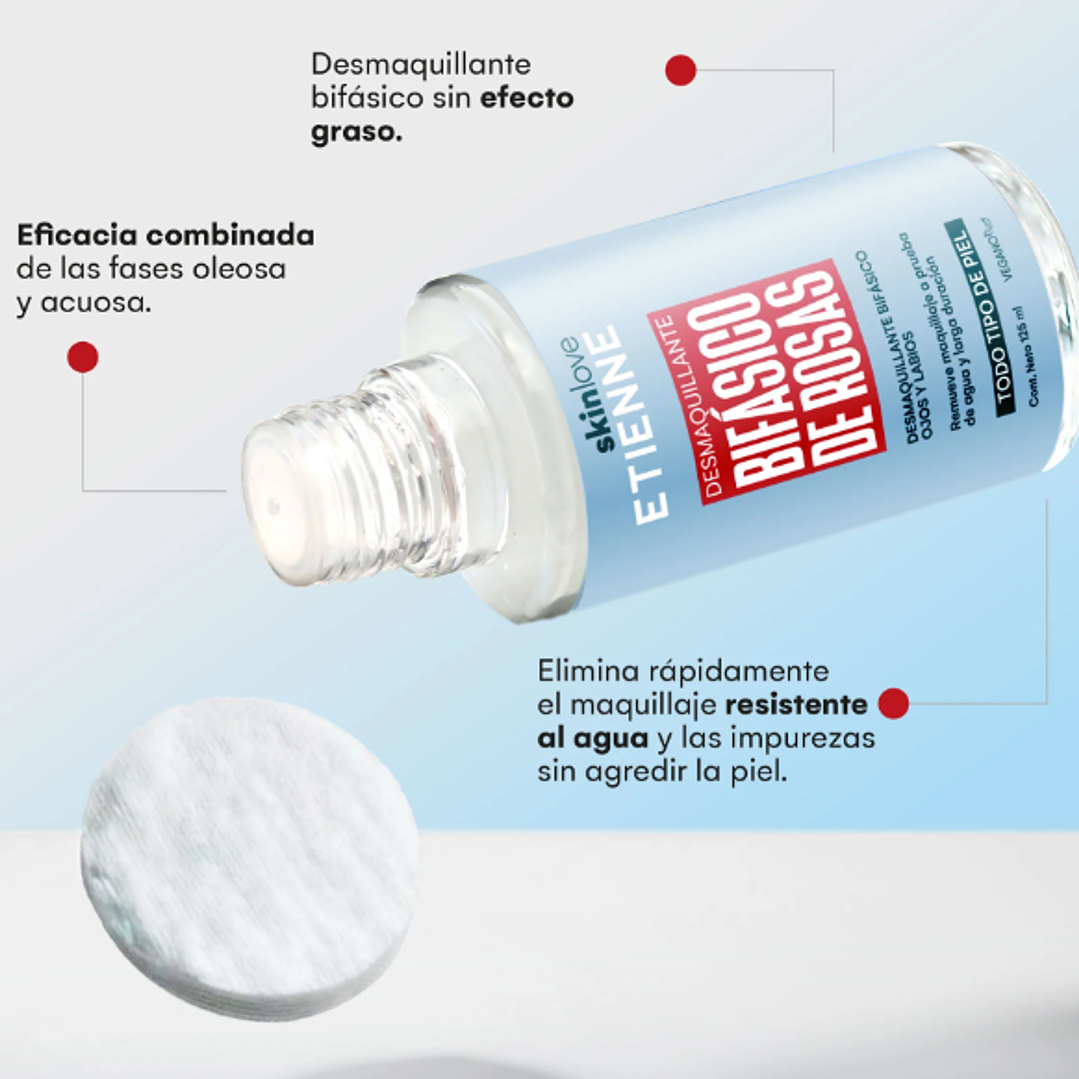 Desmaquillante bifásico de rosas 125 ml. Etienne 1