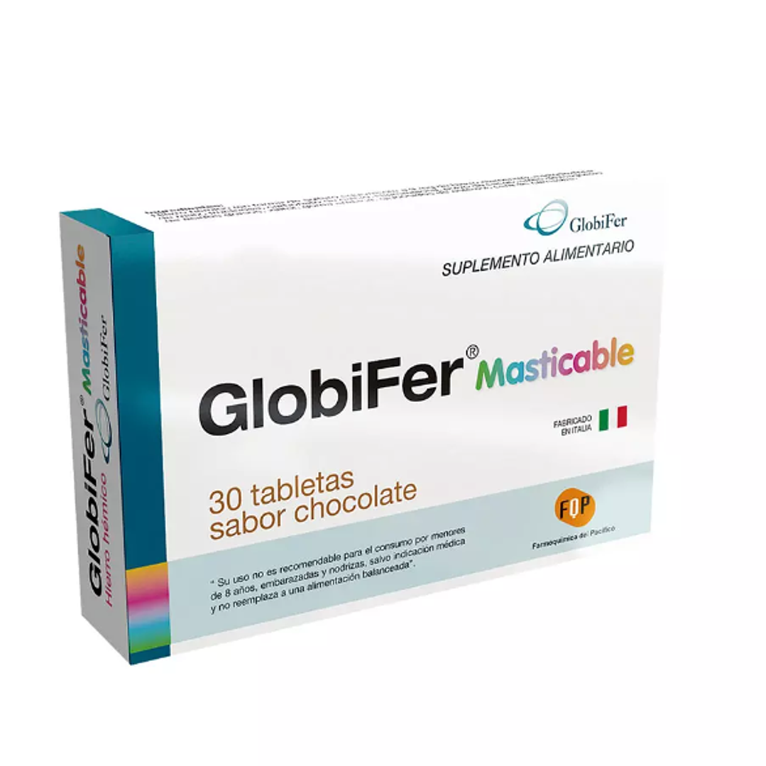 Globifer masticable 30 Tabletas sabor chocolate. 1