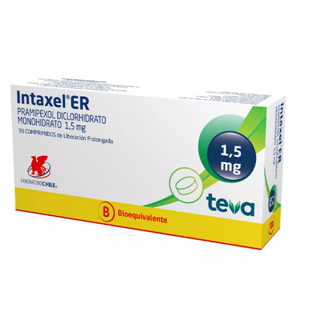 Intaxel ER (B) Pramipexol 1,5 mg 30 Comprimidos de liberación prolongada. 1