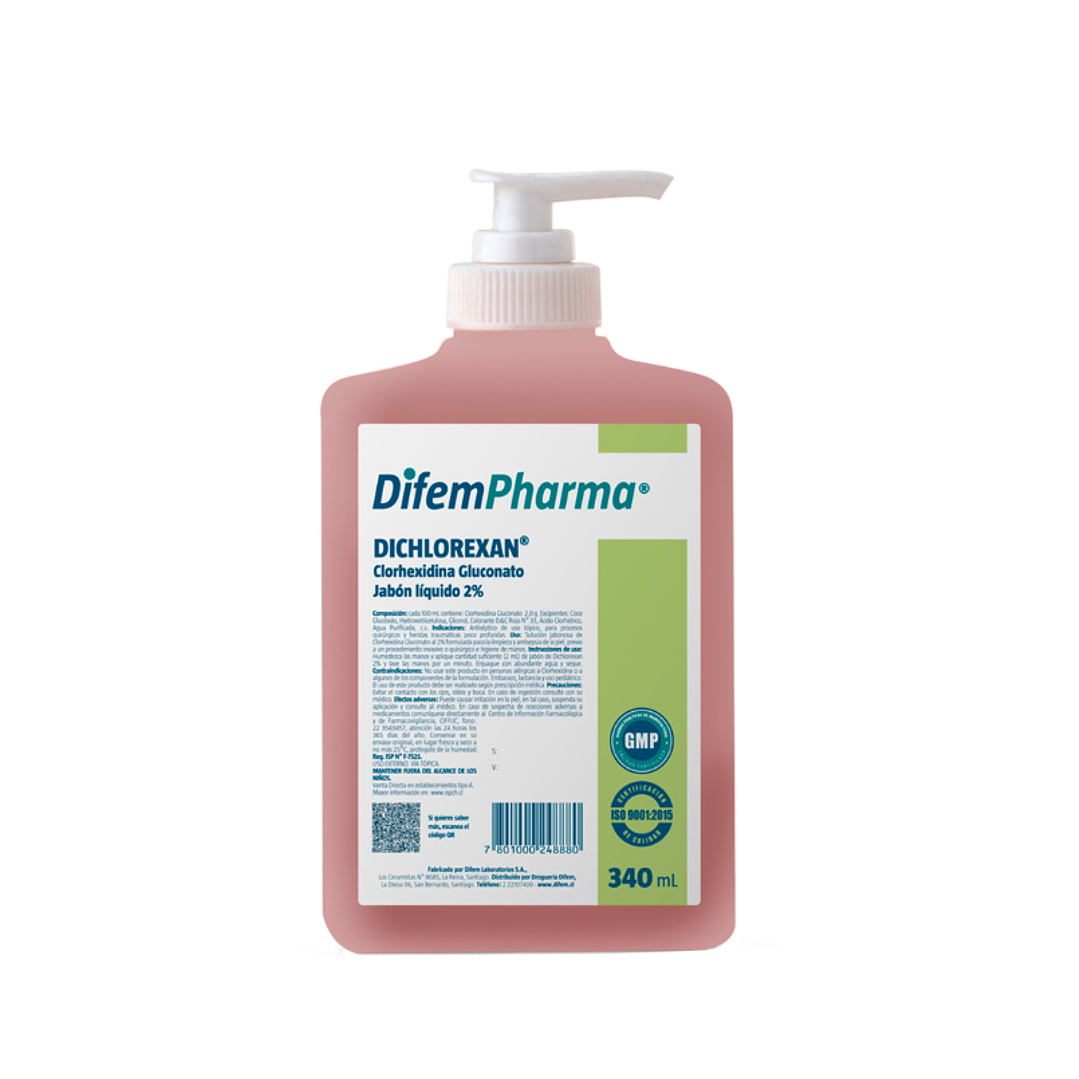 Dichlorexan Jabón líquido 2 % 340 ml. Difem 1