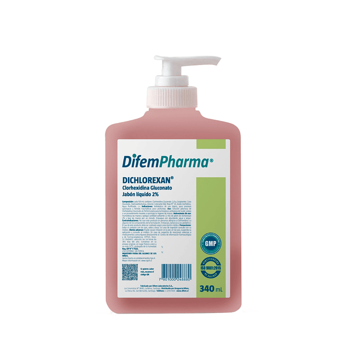 Dichlorexan Jabón líquido 2 % 340 ml. Difem 1