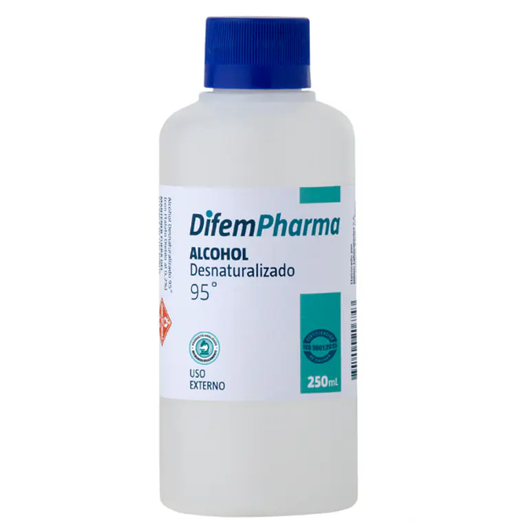 Alcohol desnaturalizado 95 % 250 ml. Difem 1