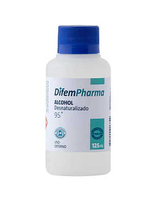 Alcohol desnaturalizado 95 % 125 ml. Difem