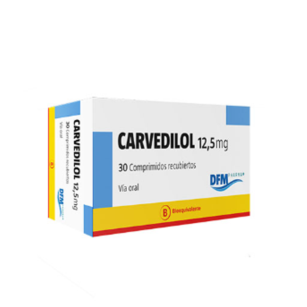 Carvedilol 12,5 mg 30 Comprimidos. Difem 1