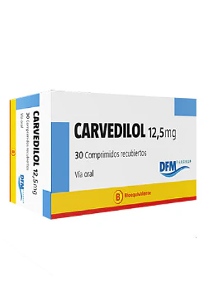Carvedilol (B) 12,5 mg 30 Comprimidos recubiertos. Difem