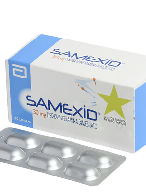 Samexid Lisdexanfetamina 30 mg 30 Cápsulas. Medicamento controlado, venta presencial