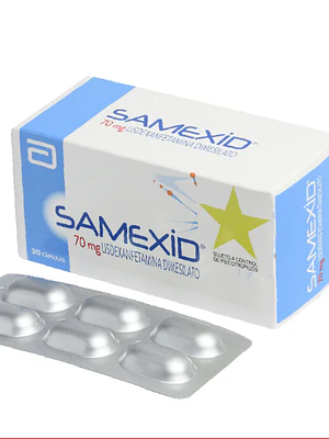 Samexid (B) Lisdexanfetamina 70 mg 30 Cápsulas. Medicamento controlado, venta presencial.