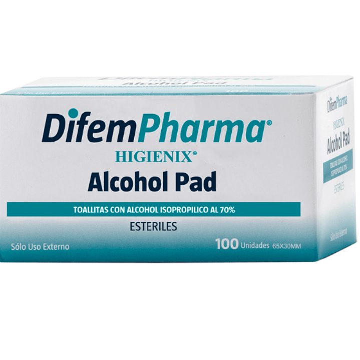 Higienix  Toallitas Alcohol Pad 100 Unidadesd. Difem  1