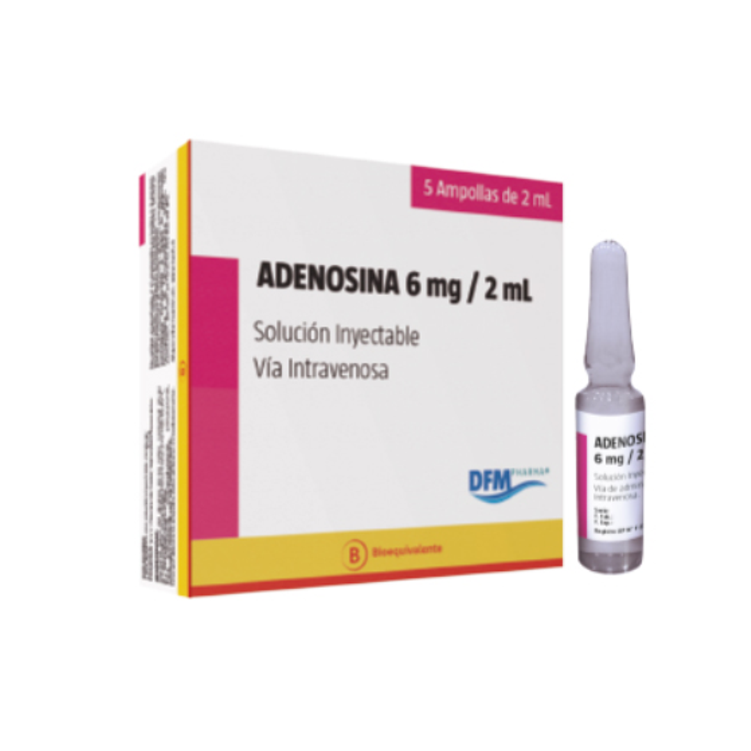 Adenosina (B) 6 mg Solución inyectable 5 Ampollas 2 ml. Difem 1
