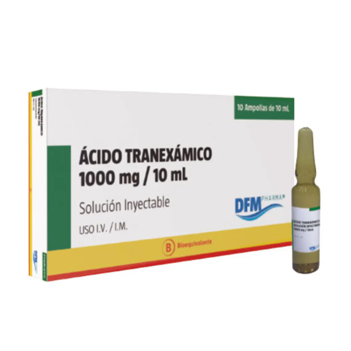 Ácido Tranexámico (B) 1000 mg /10 ml Solución inyectable 10 Ampollas. Difem 1