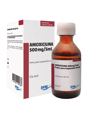 Amoxicilina 500 mg / 5 ml  Suspensión oral 60 ml. Difem