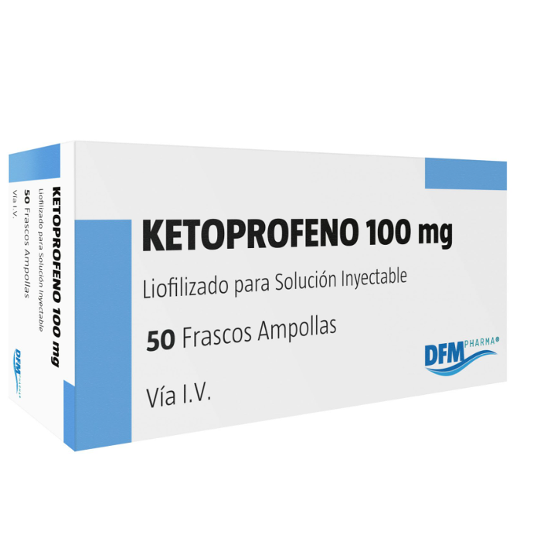 Ketoprofeno 100 mg Liofilizado para solución inyectable IV 50 Frascos ampollas. Difem 1