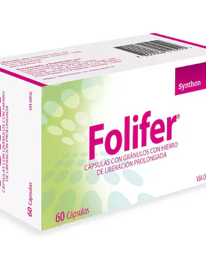 Folifer Gránulos con hierro 60 Cápsulas.