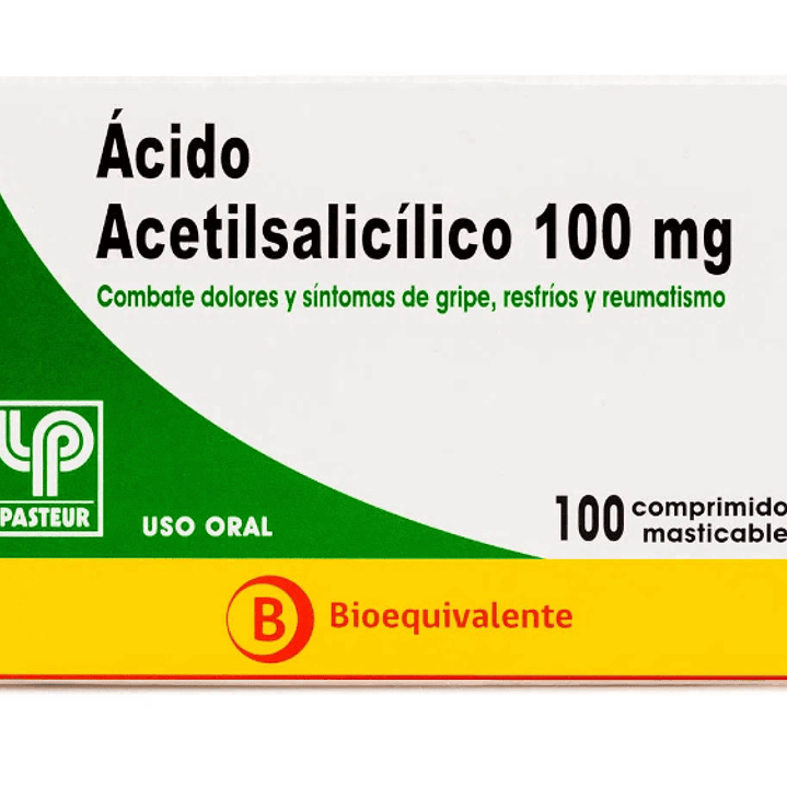 Ácido acetilsalicílico 100 mg 100 Comprimidos masticables. Pasteur 1