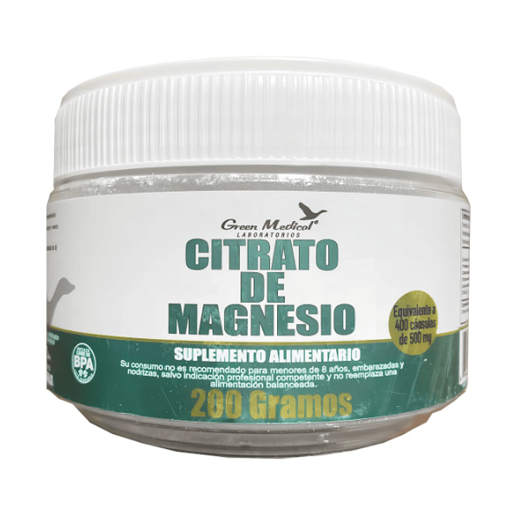 Citrato de magnesio en polvo 200 g. Green Medical 1