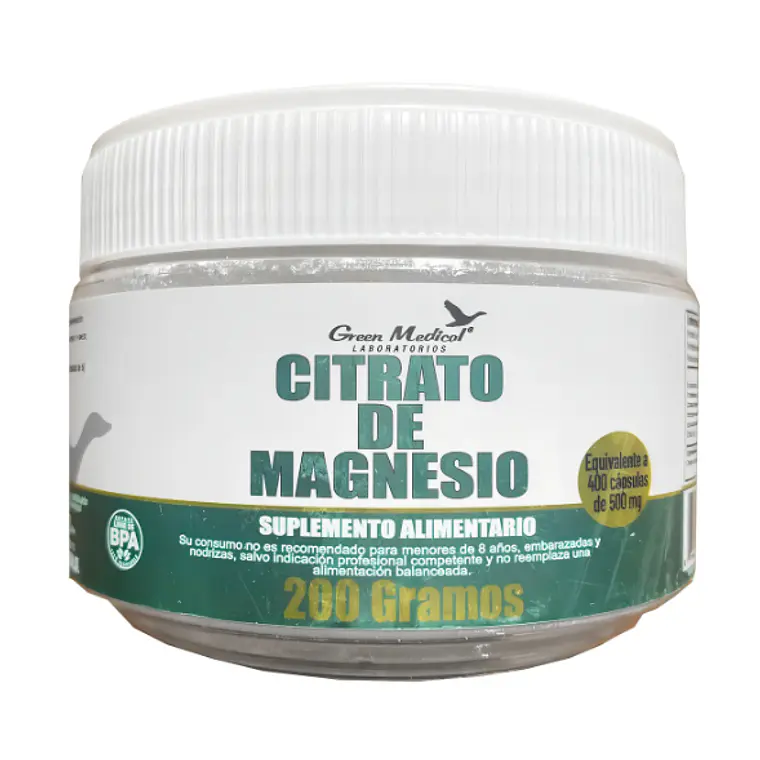 Citrato de Magnesio Polvo 200 g. Green Medical 1
