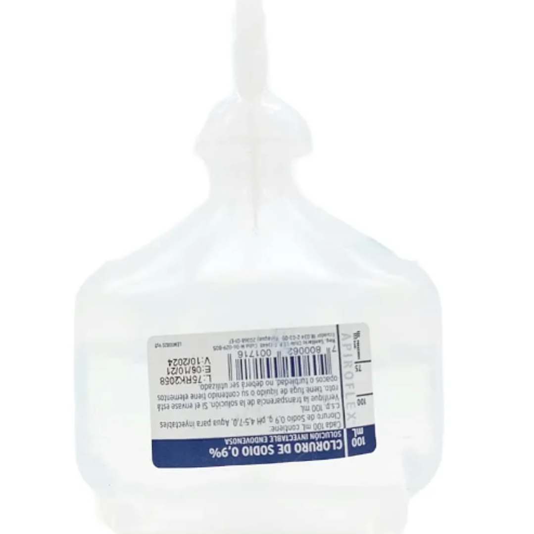 Cloruro de sodio 0,9 % Solución inyectable 100 ml Caja de 20 unidades. Sanderson. 1