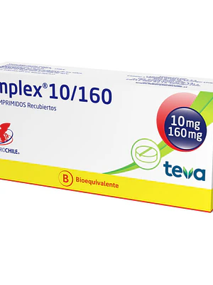 Amplex (B) Amlodipino, Valsartán 10/160 mg 30 Comprimidos recubiertos.
