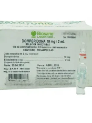 Domperidona 10 mg Solución inyectable 100 Ampollas 2 ml. Biosano