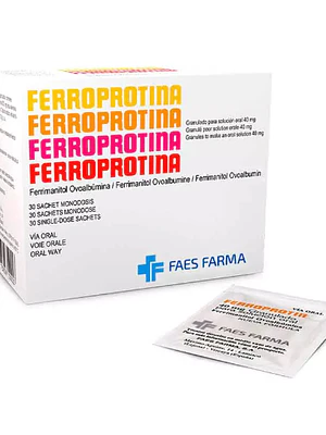 Ferroprotina 40 mg 30 Sobres para solución oral.