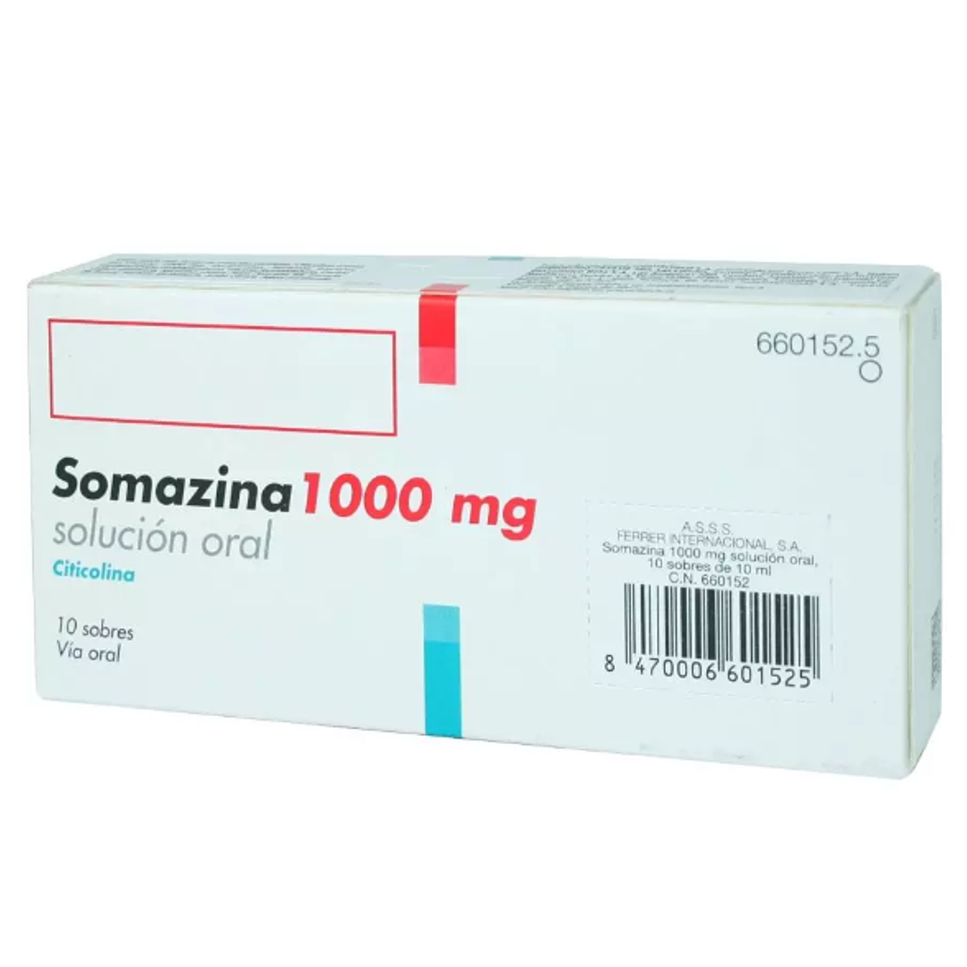 Somazina Citicolina 1000 mg Solución oral 10 Sobres. 1