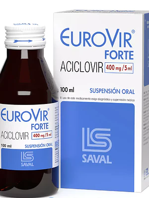 Eurovir Forte Aciclovir 400 mg / 5 ml  Suspensión oral 100 ml.