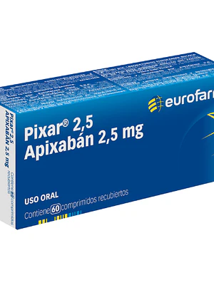 Pixar Apixabán 2,5 mg 60 Comprimidos recubiertos.