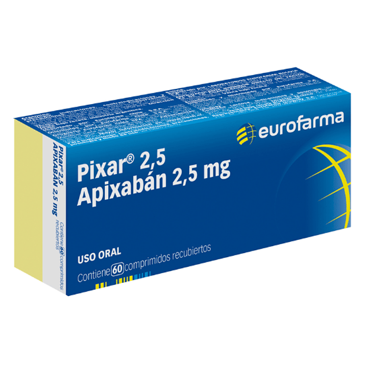 Pixar Apixabán 2,5 mg 60 Comprimidos recubiertos. 1