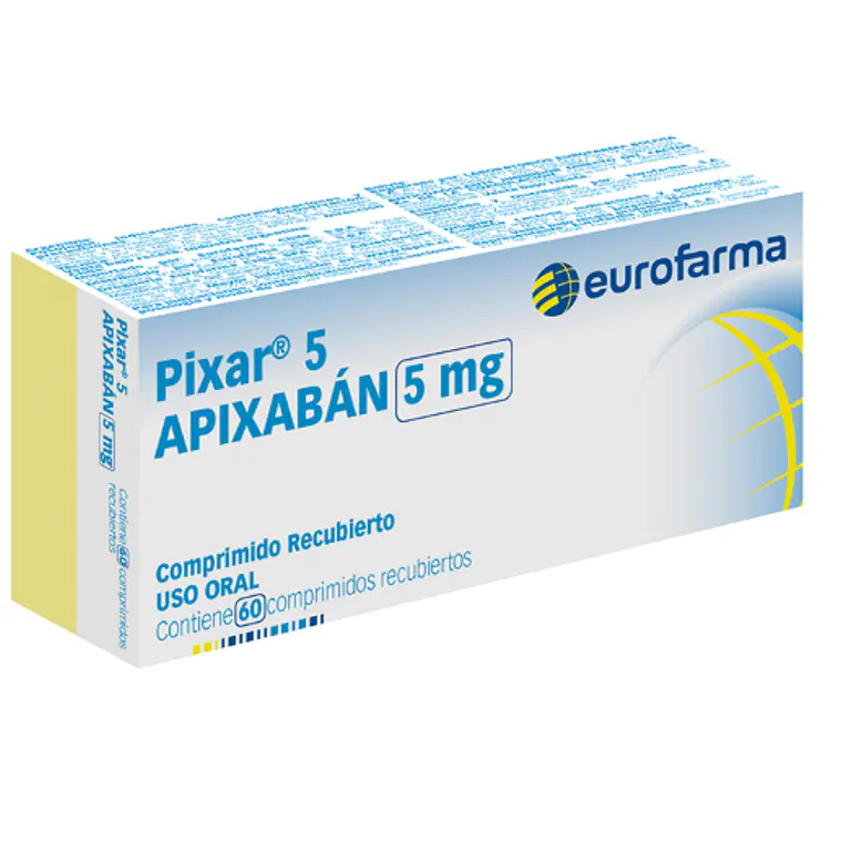 Pixar Apixabán 5 mg 60 Comprimidos recubiertos. 1