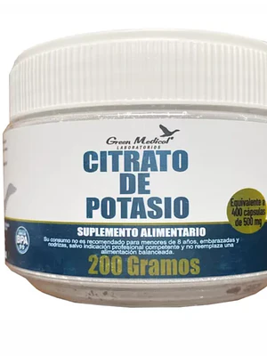 Citrato de Potasio Polvo 200 g. Green Medical