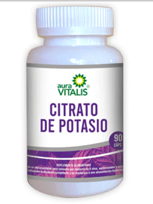 Citrato de potasio 450 mg 90 Cápsulas. Aura Vitaliis