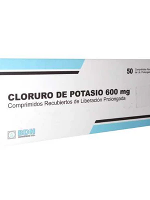 Cloruro de Potasio 600 mg 50 Comprimidos recubiertos. Bph