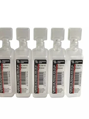 Cloruro de potasio 10 % Solución acuosa 100 botellitas de 10 ml. Sanderson, venta por caja.
