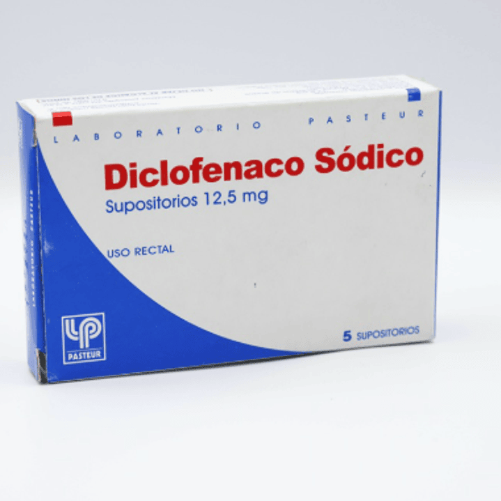 Diclofenaco sódico 12,5 mg 5 Supositorios. Pasteur 1