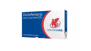 Diclofenaco sódico 12,5 mg  infantil 5 Supositorios.