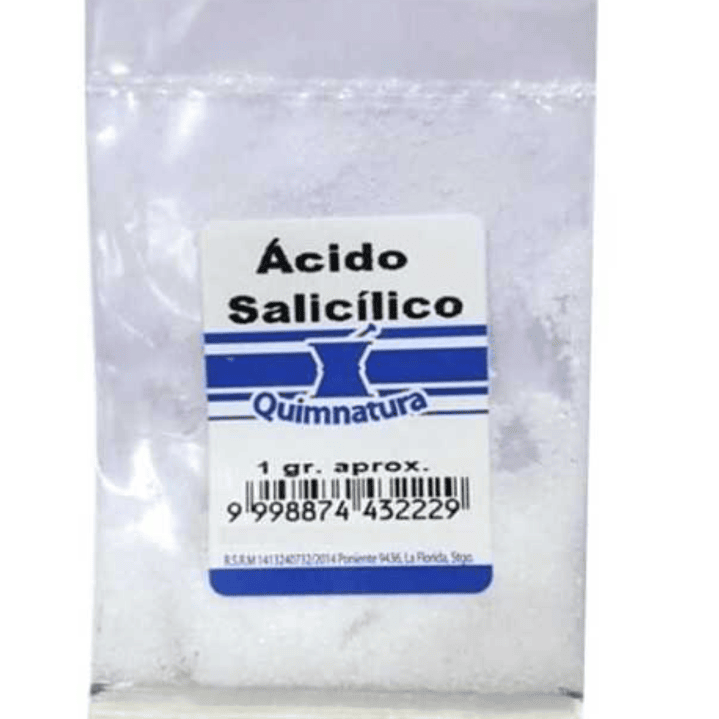 Ácido Salicílico 1 g. Quimnatura Se vende por caja de 25 unidades, precio unitario. 1