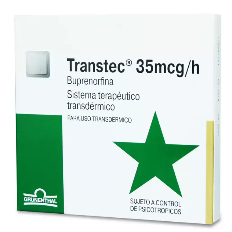 Transtec Bupremorfina 35 mcg/h  5 Parches. Medicamento controlado, venta presencial 1