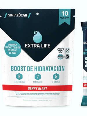 Extra life doypack Berry blast 10 sachets.