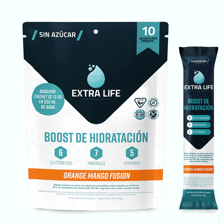 Extra life doypack Orange mango fusion 10 sachets. 1