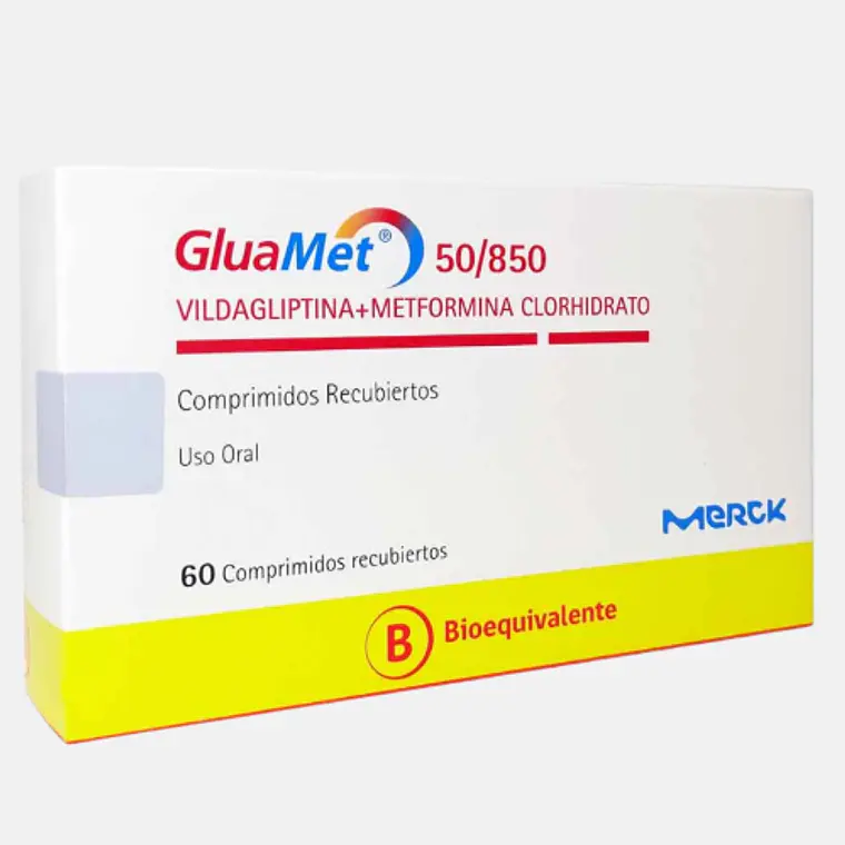 GluaMet (B) Vildagliptina, Metformina 50/850 mg 60 Comprimidos 1