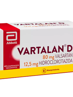 Vartalán D (B) Valsartán, Hidroclotiazida 80/12,5 mg 42 Comprimidos.