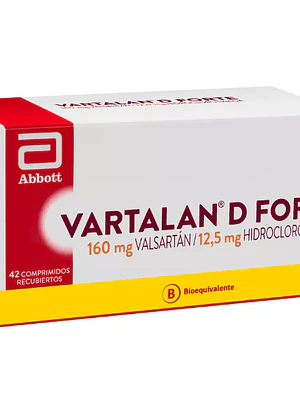 Vartalan D Forte (B) Valsartán, Hidroclorotiazida 160/12,5 mg 42 Comprimidos.