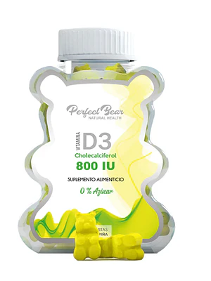 Vitamina D3 Colecalciferol 800 UI 60 gomitas. Perfect Bear
