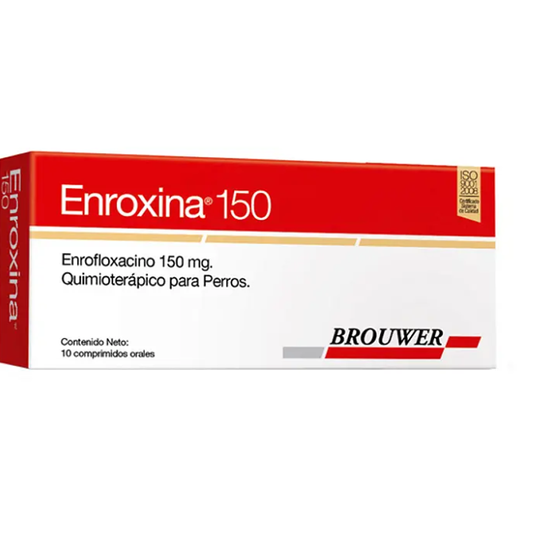 Enroxina Enrofloxacino 150 mg 10 Comprimidos. Uso veterinario 1