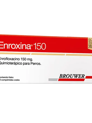 Enroxina Enrofloxacino 150 mg 10 Comprimidos. Uso veterinario
