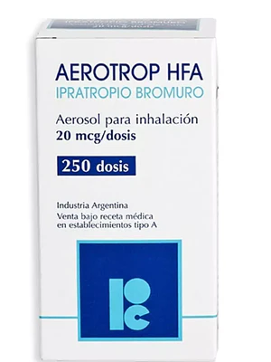 Aerotrop HFA Ipratropio Bromuro  20 mcg Inhalador 250 Dosis.