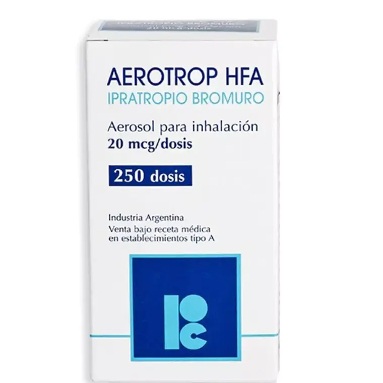 Aerotrop HFA Ipratropio Bromuro  20 mcg Inhalador 250 Dosis. 1