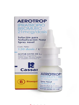 Aerotrop (B) Ipratropio 21 mcg Spray nasal 120 Dosis.