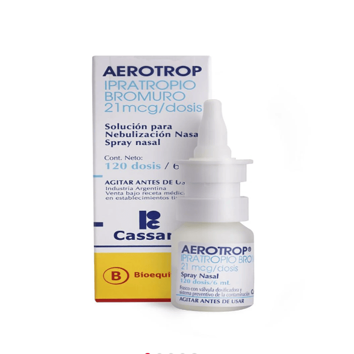 Aerotrop (B) Ipratropio Bromuro 21 mcg Spray nasal 21 Dosis. 1