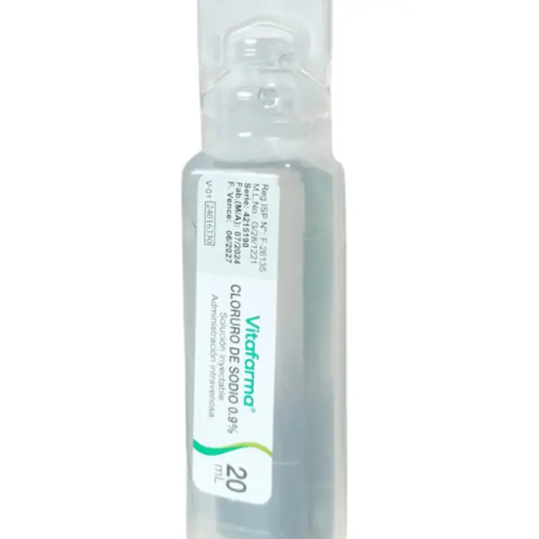 Cloruro de sodio 0,9 % Solución inyectable 20 ml 40 unidades. Vitafarma (se vende por caja) 1
